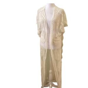 Boho Kiona Cover Up Cardigan Maxi 100% Viscose Embroidery Exquisite   1Size​